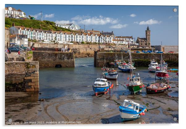 Porthleven Harbour, Cornwall Acrylic by Jim Monk