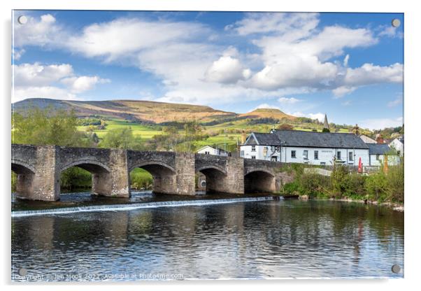 Crickhowell Bridge Acrylic by Jim Monk