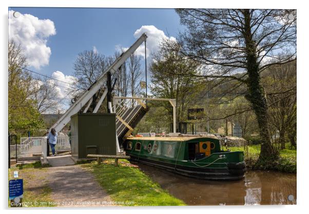 Talybont Lift Bridge Acrylic by Jim Monk