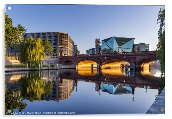 Moltkebrücke Bridge over the Spree, Berlin Acrylic by Jim Monk