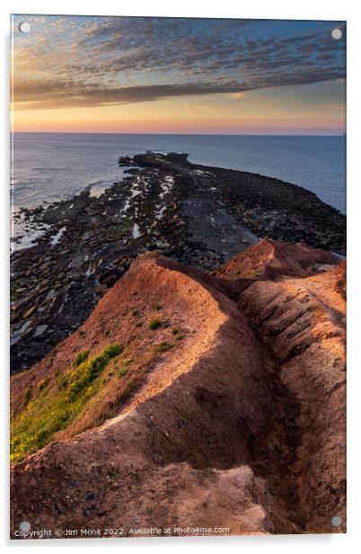  Sunrise at Filey Brigg Acrylic by Jim Monk