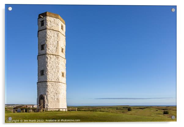 The Old Lighthouse, Flamborough Acrylic by Jim Monk