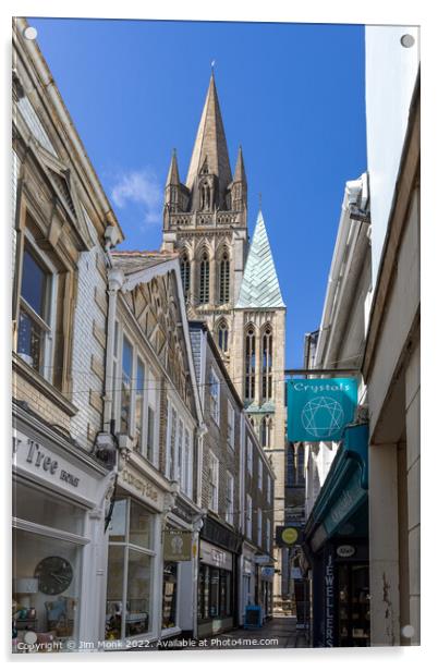 Cathedral Lane in Truro Acrylic by Jim Monk
