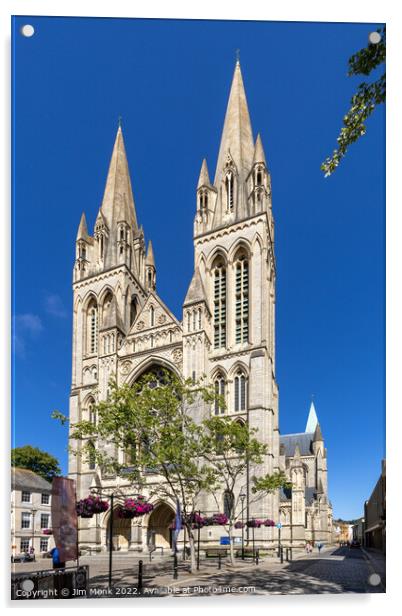 Truro Cathedral Cornwall Acrylic by Jim Monk