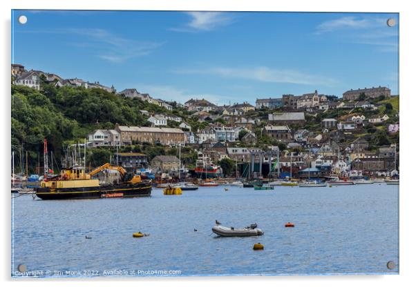 The river Fowey and Polruan, Cornwall Acrylic by Jim Monk