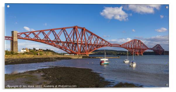 North Queensferry and the Forth Rail Bridge Acrylic by Jim Monk