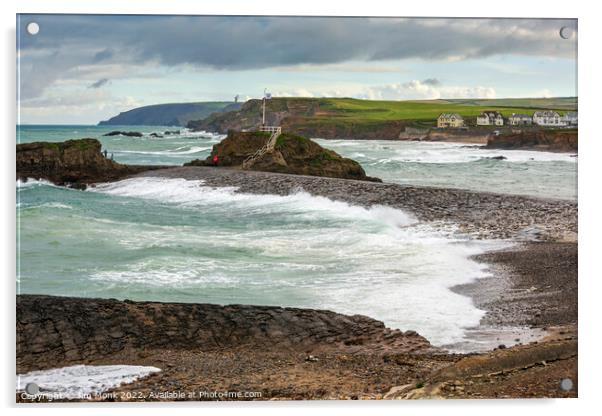 Bude Breakwater Acrylic by Jim Monk