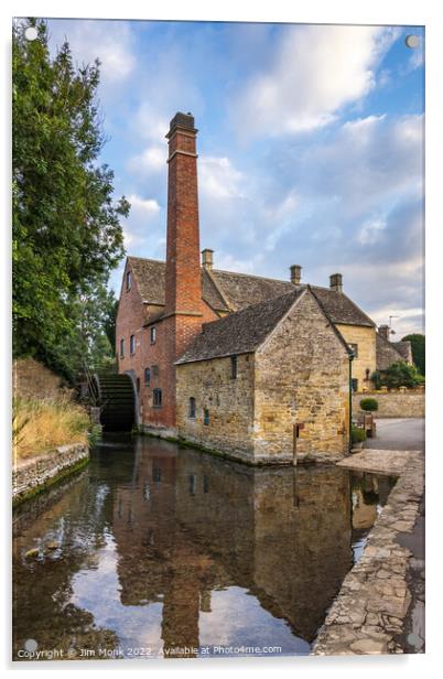 The Old Mill in Lower Slaughter Acrylic by Jim Monk