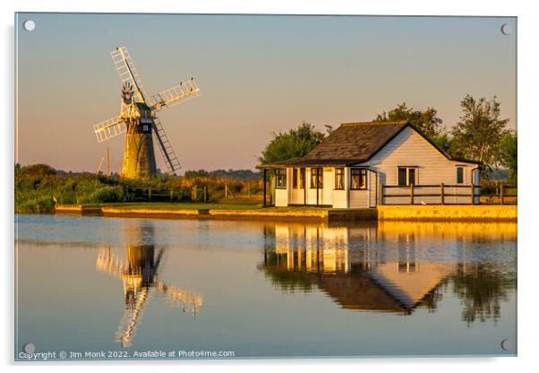 St Benet's Level Drainage Mill Acrylic by Jim Monk