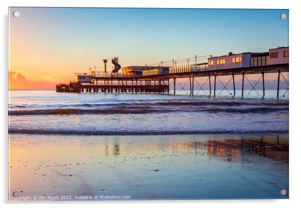 Sunrise at Sandown Pier  Acrylic by Jim Monk