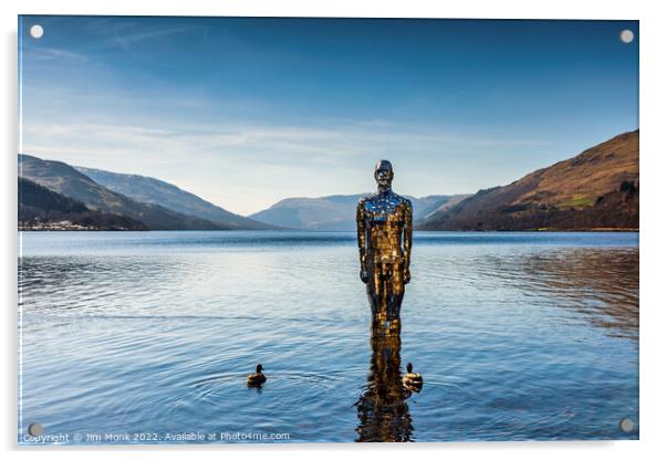 Mirror Man on Loch Earn Acrylic by Jim Monk