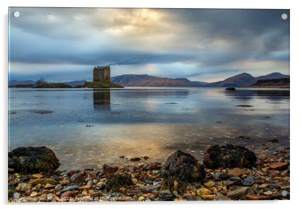 Castle Stalker, Loch Laich Acrylic by Jim Monk
