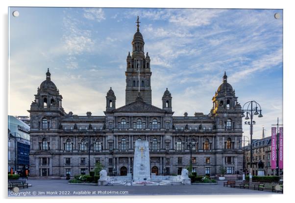 Glasgow City Chambers Acrylic by Jim Monk