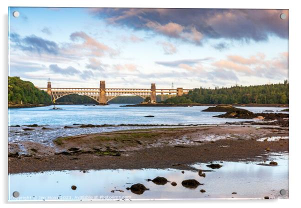 Britannia Bridge, Anglesey Acrylic by Jim Monk