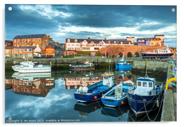 Seahouses Harbour, Northumberland Acrylic by Jim Monk
