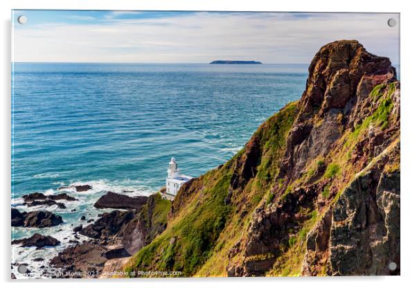 Hartland Point Lighthouse Acrylic by Jim Monk