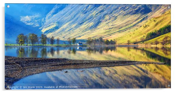 Morning Reflections at Buttermere Acrylic by Jim Monk