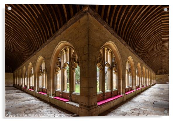New College Cloisters Oxford Acrylic by Jim Monk
