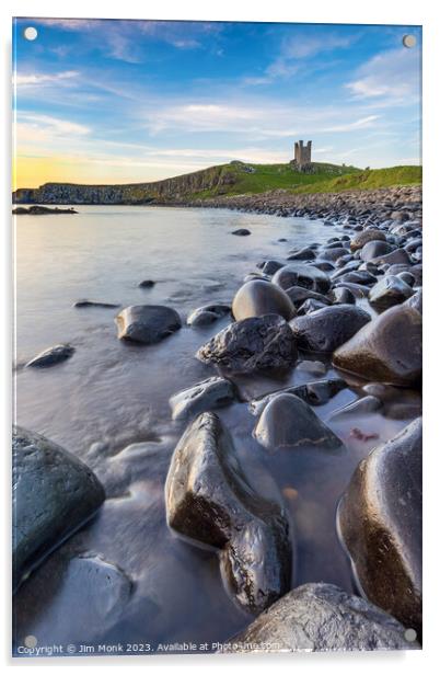 Sunrise at Dunstanburgh Castle Acrylic by Jim Monk