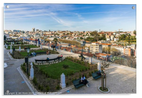 Lisbon City Skyline Acrylic by Jim Monk