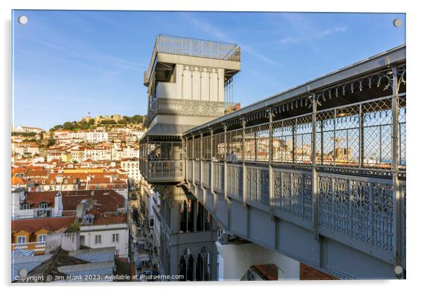 The Santa Justa lift in Lisbon Acrylic by Jim Monk