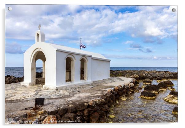 Saint Nicholas Chapel, Crete Acrylic by Jim Monk