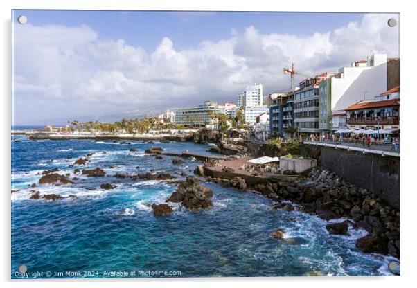 Puerto de la Cruz Seafront, Tenerife Acrylic by Jim Monk