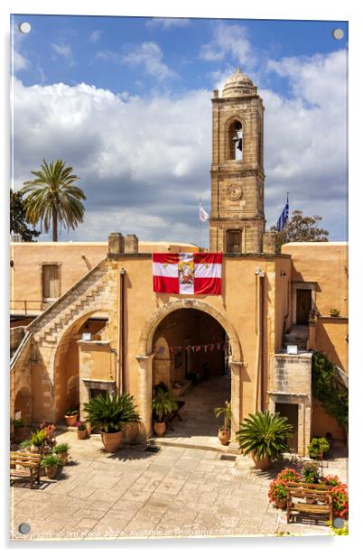 Agia Triada Monastery Crete Acrylic by Jim Monk
