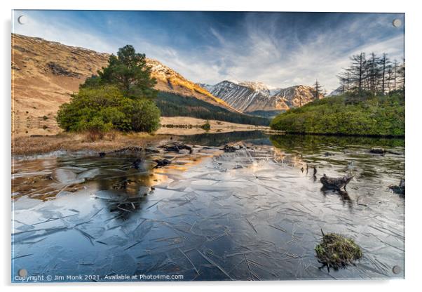 Lochan Urr Glen Etive Acrylic by Jim Monk