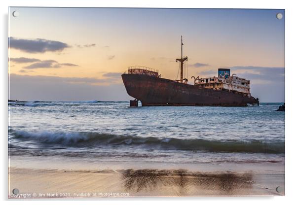 Lanzarote's Shipwreck Acrylic by Jim Monk
