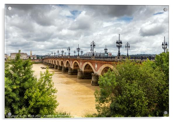 Pont de Pierre, Bordeaux Acrylic by Jim Monk