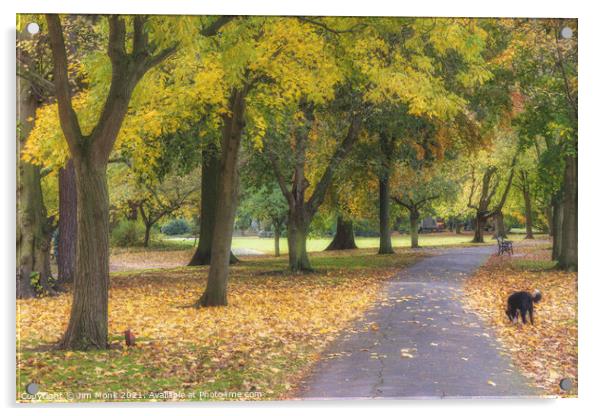 Abbey Park Autumn Acrylic by Jim Monk