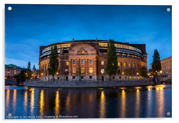 Parliament House Stockholm Acrylic by Jim Monk