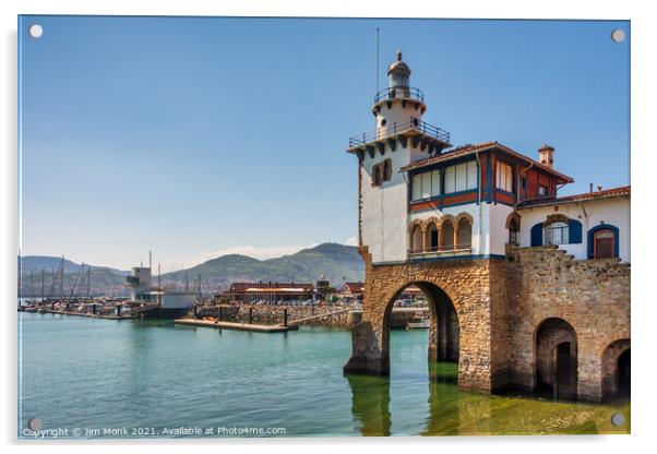 Getxo Harbour Acrylic by Jim Monk