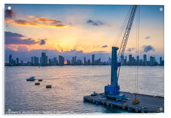 Sunset at Cartagena Acrylic by Jim Monk
