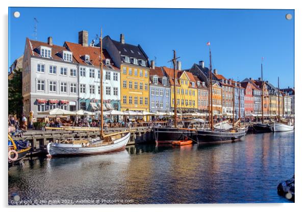 Nyhavn canal and promenade, Copenhagen Acrylic by Jim Monk