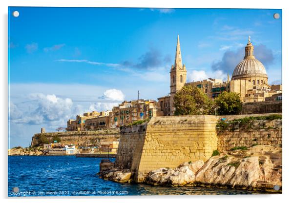 Grand Harbour, Valletta  Acrylic by Jim Monk