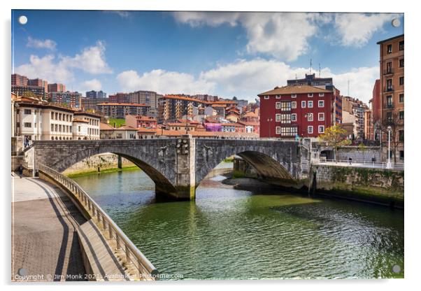 San Antón Bridge, Bilbao Acrylic by Jim Monk