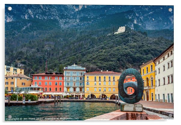 Riva del Garda, Italy  Acrylic by Jim Monk