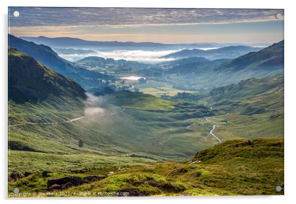 Wrynose Pass, Lake District Acrylic by Jim Monk