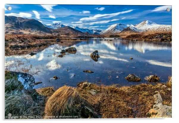 Loch Ba Reflections - Rannoch Moor Acrylic by Jim Monk