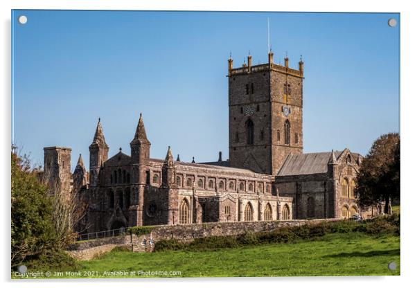 St David's Cathedral in Pembrokeshire Acrylic by Jim Monk