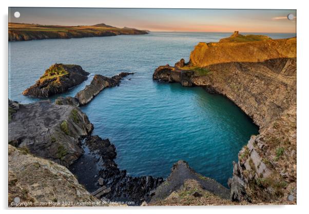 Abereiddy Sunrise, Pembrokeshire Acrylic by Jim Monk