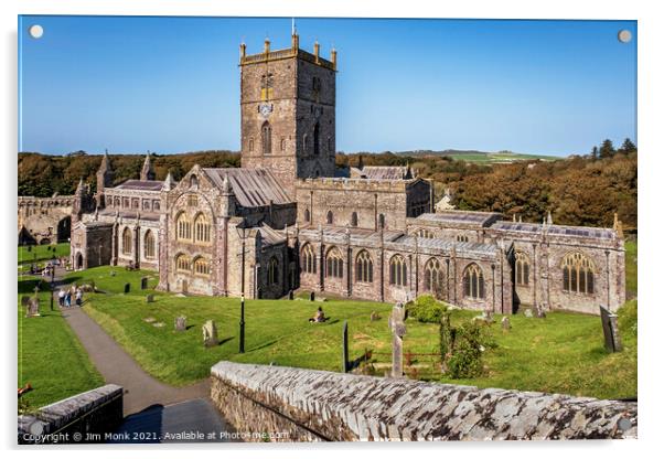 St David's Cathedral, Pembrokeshire. Acrylic by Jim Monk