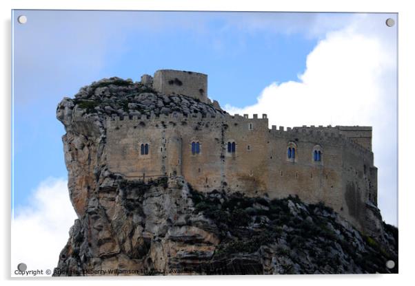 Manfredonic Castle in Mussomeli, sicily, Italy Acrylic by Andy Huckleberry Williamson III