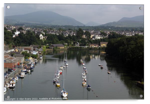 River Seiont in Caernarfon Acrylic by Glyn Evans