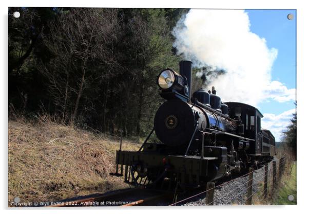 Steam Train on the Brecon Mountain Railway Acrylic by Glyn Evans