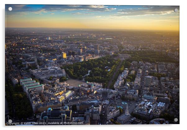 London, St. James park and Buckingham Oakace Acrylic by Kevin Allen