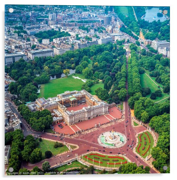 Aerial view of Buckingham Palace Acrylic by Kevin Allen