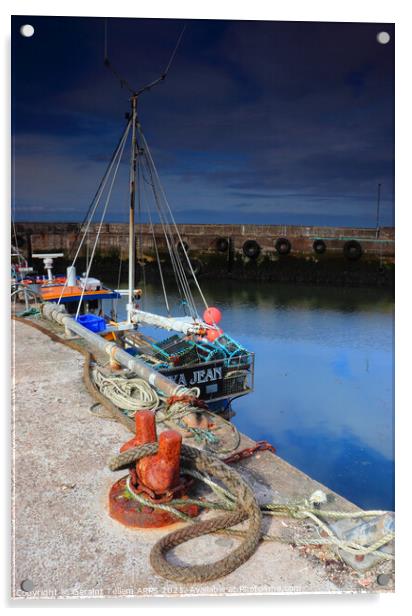 Fishing boat, John o'Groats Harbour, Caithness, Scotland Acrylic by Geraint Tellem ARPS